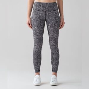 Lululemon Wunder Under HR 7/8 Tight Formation Alpine White Black 6 EUC